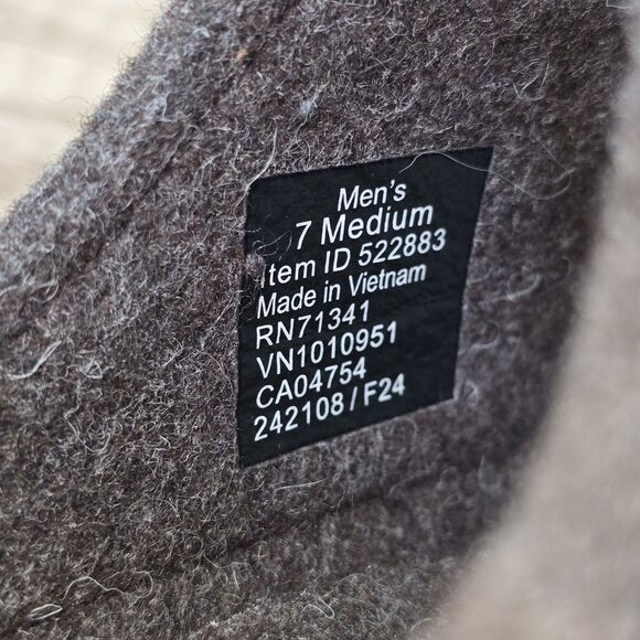 L.L. Bean Downeast Clog Men\'s Sz 7 M Gray Wool Brown Slip On Shoes (522883) NEW main image 8